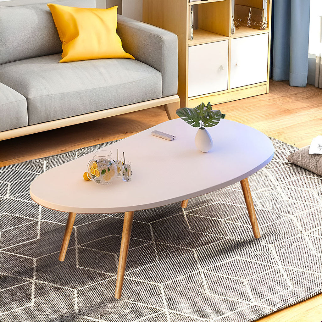 SOGA 2X 80x40cm White Living Room Nordic  Coffee Table Simple Modern Home Style
