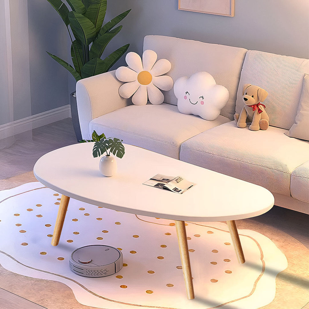SOGA 2X 80x40cm White Living Room Nordic  Coffee Table Simple Modern Home Style
