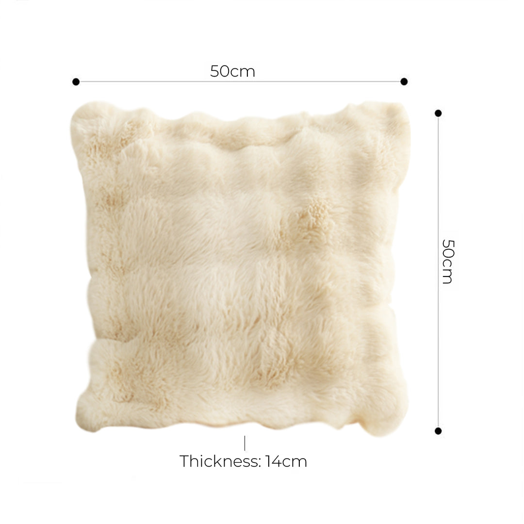 SOGA 50cm Throw Pillow Light  Camel Color with Rabbit  Square Cushion for Living Room Home Decor