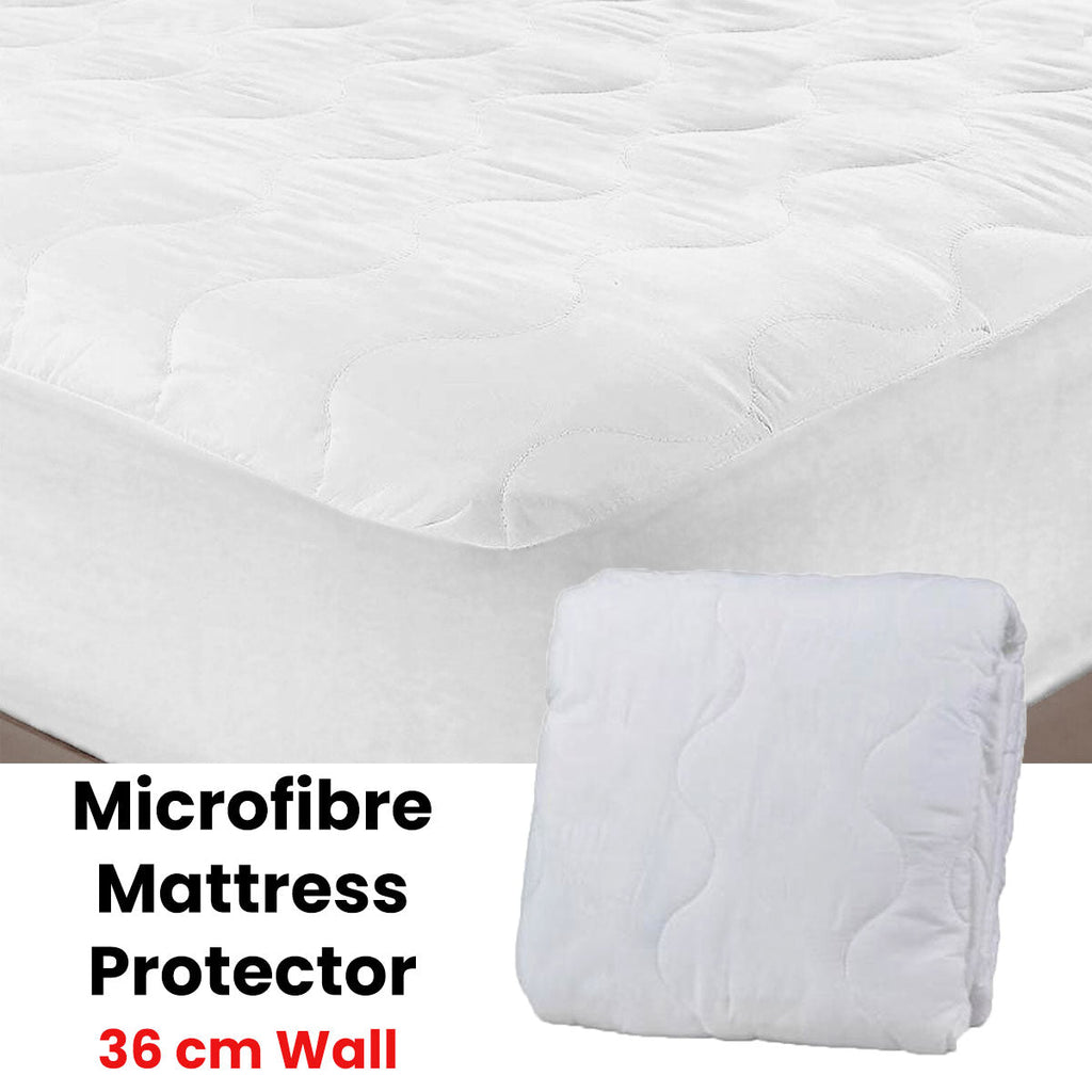 NNEDSZ Essentially Home Living Microfibre Quilted Fitted Mattress Protector - SINGLE